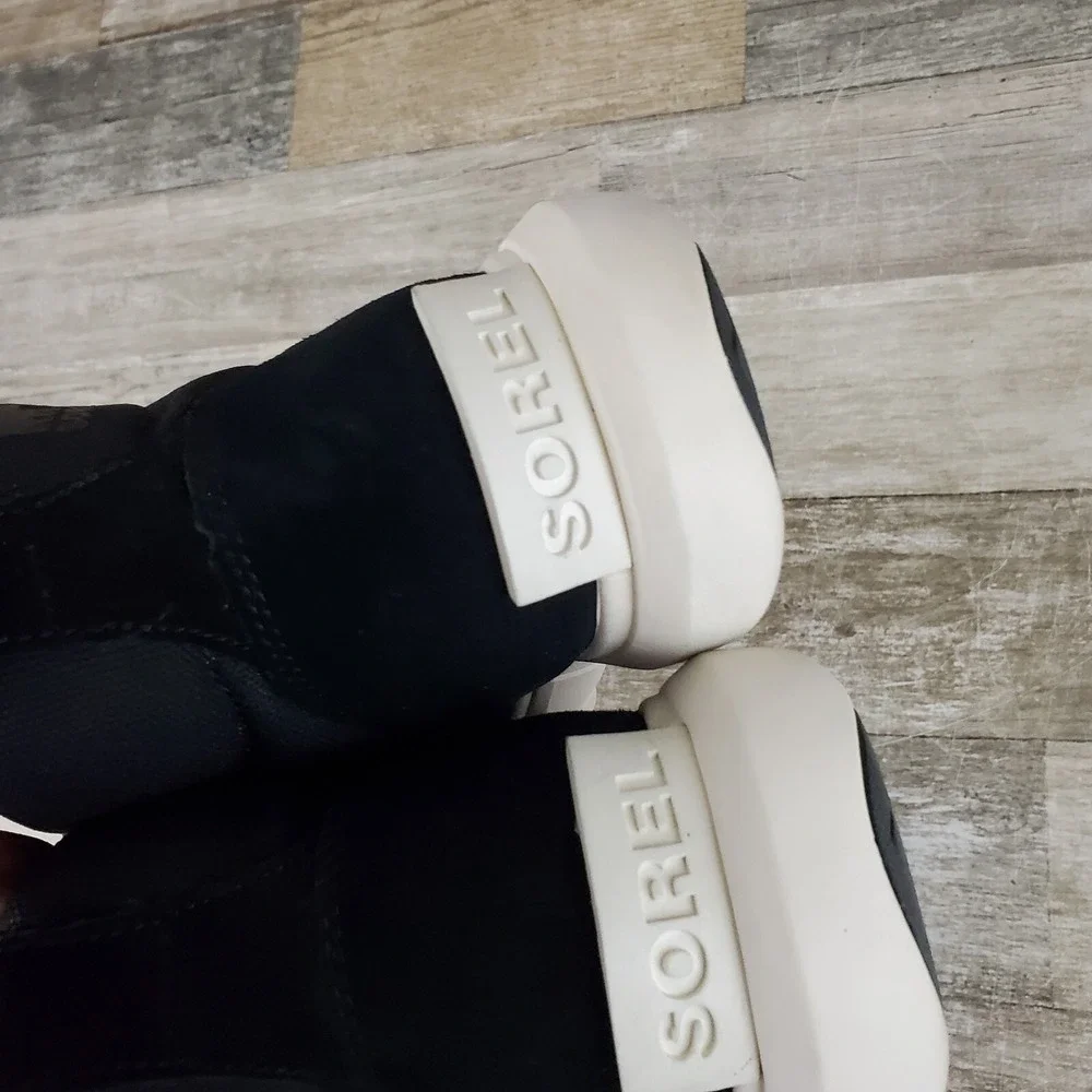 SOREL Explorer‎ Next Hiker WP Winter Boots Womens Sz 11 Black Sea Salt Lace Up